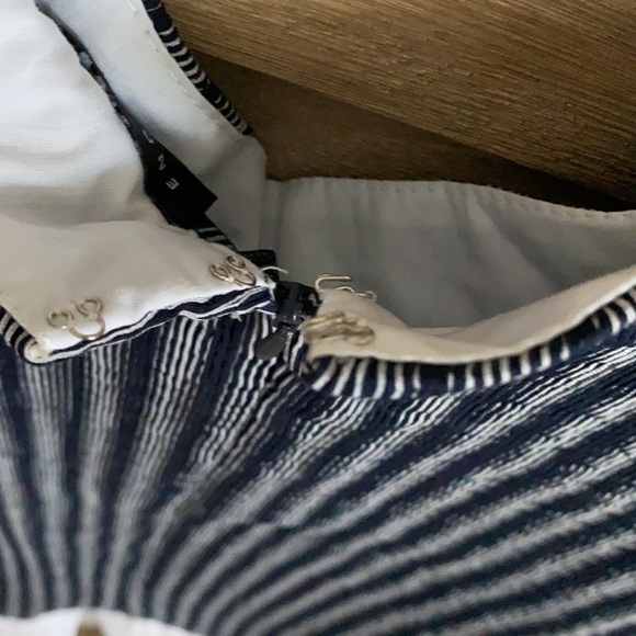 English Factory Navy and White Shift Dress - Picture 5 of 7